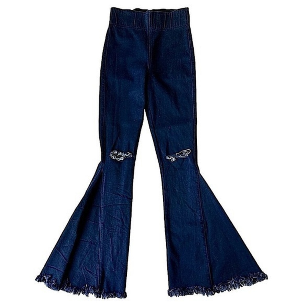 Show Me Your Mumu Blue Berkeley Bell Bottoms in Rainstorm S